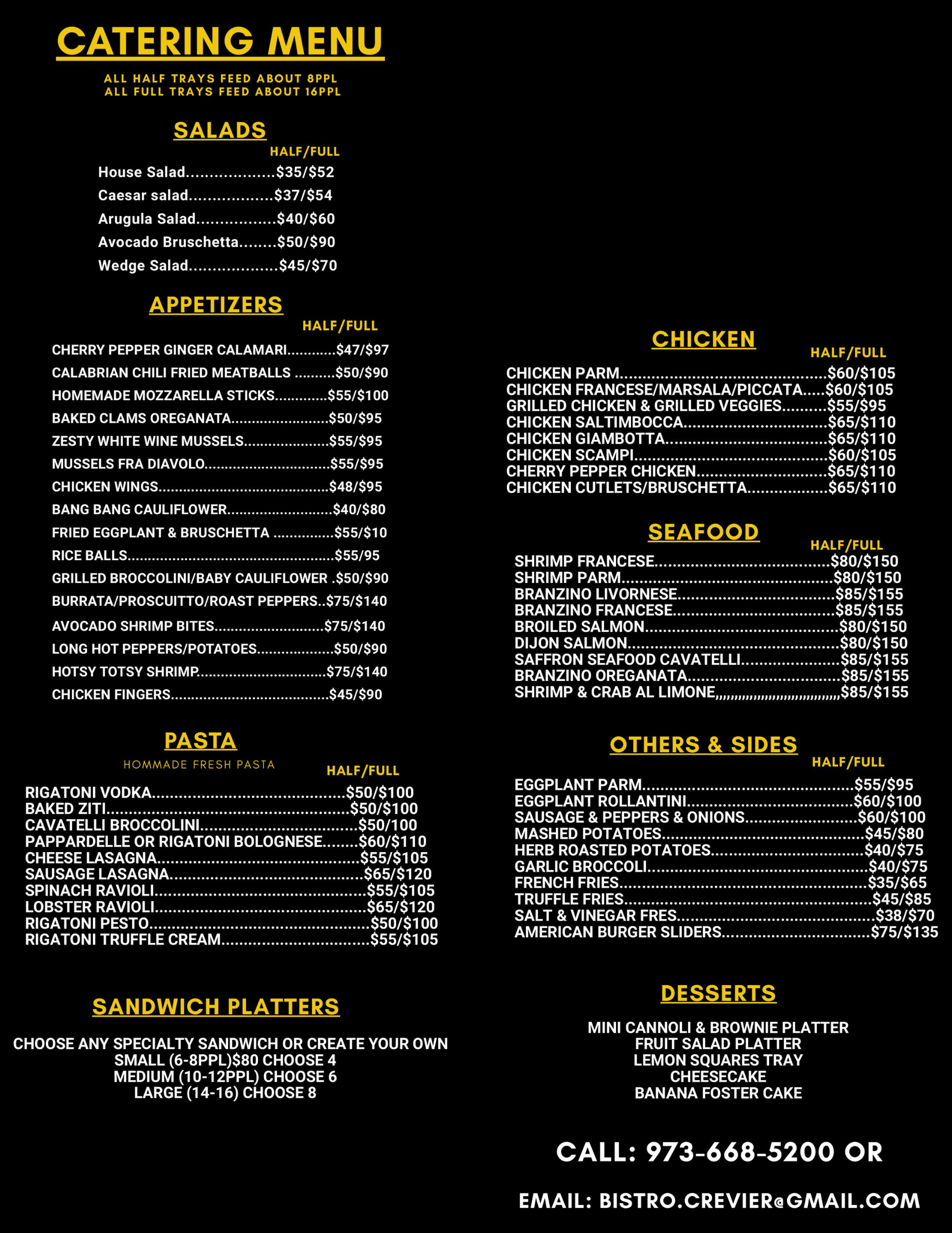catering menu